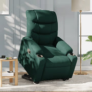 Poltrona Alzapersona Reclinabile Verde Scuro in Tessuto 3206651