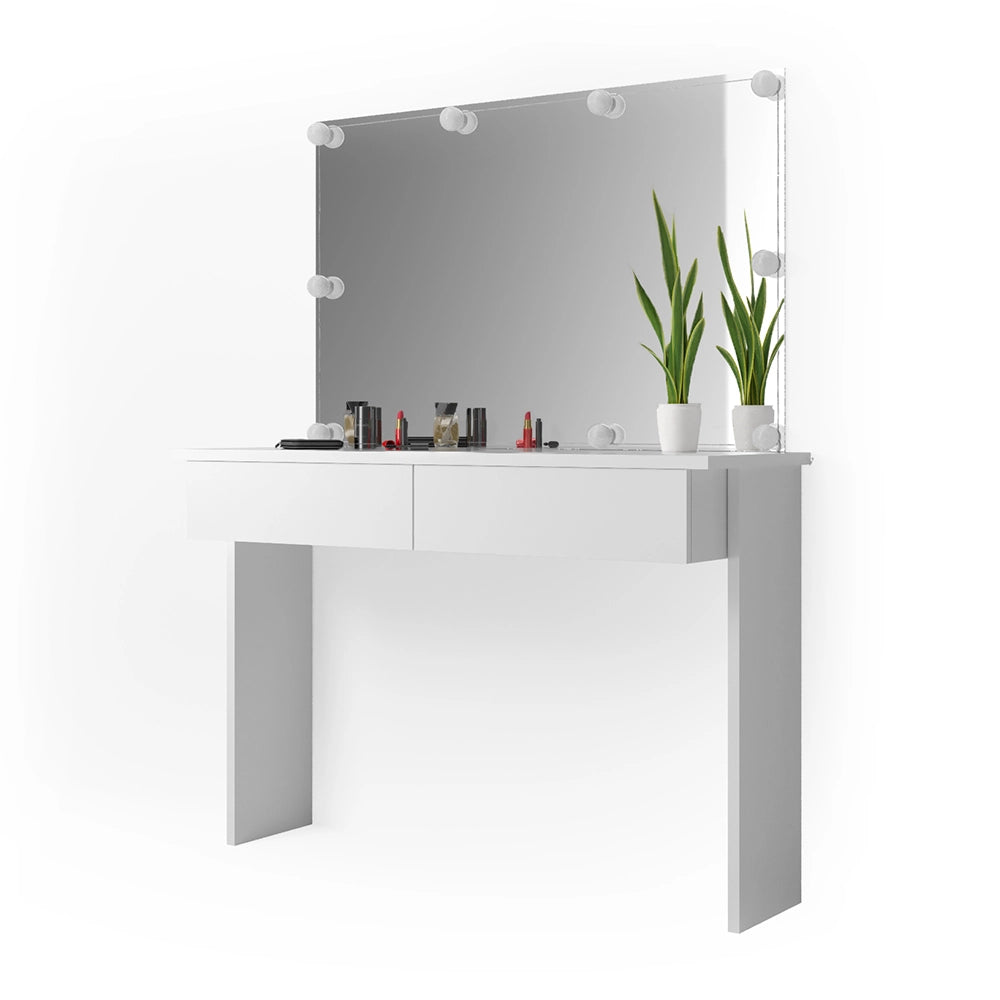Vicco Tavolo da toeletta Bianco 120 cm con illuminazione a LED