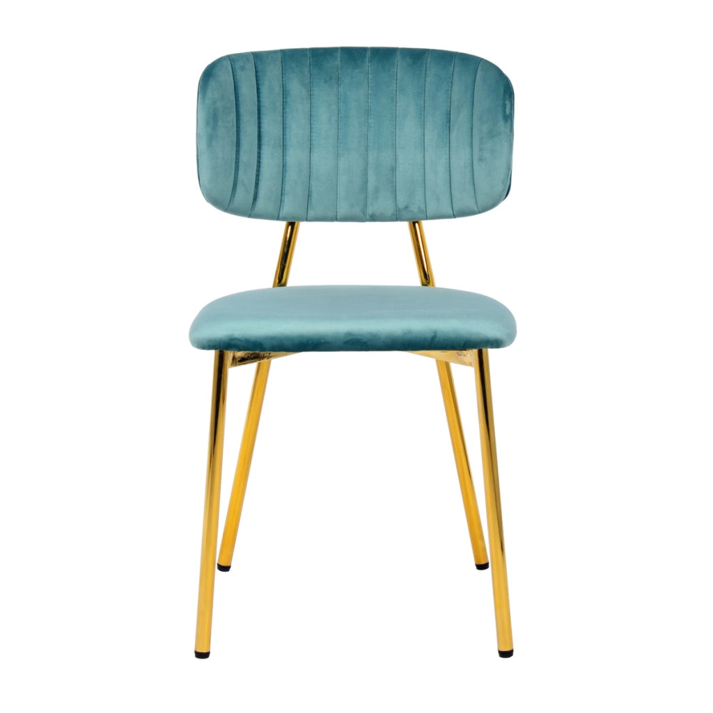 Set di 2 sedie Giselle in velluto menta e metallo dorato