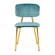 Set di 2 sedie Giselle in velluto menta e metallo dorato