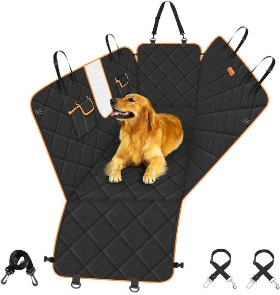 Hondenachterbank Auto, Copertura Universale per Auto, Impermeabile e Resistente ai Graffi, Copertura per Auto con Protezione Lato e Finestra di Visuale, Cuscino per Cani per auto, camion, SUV, 137 x 147 cm