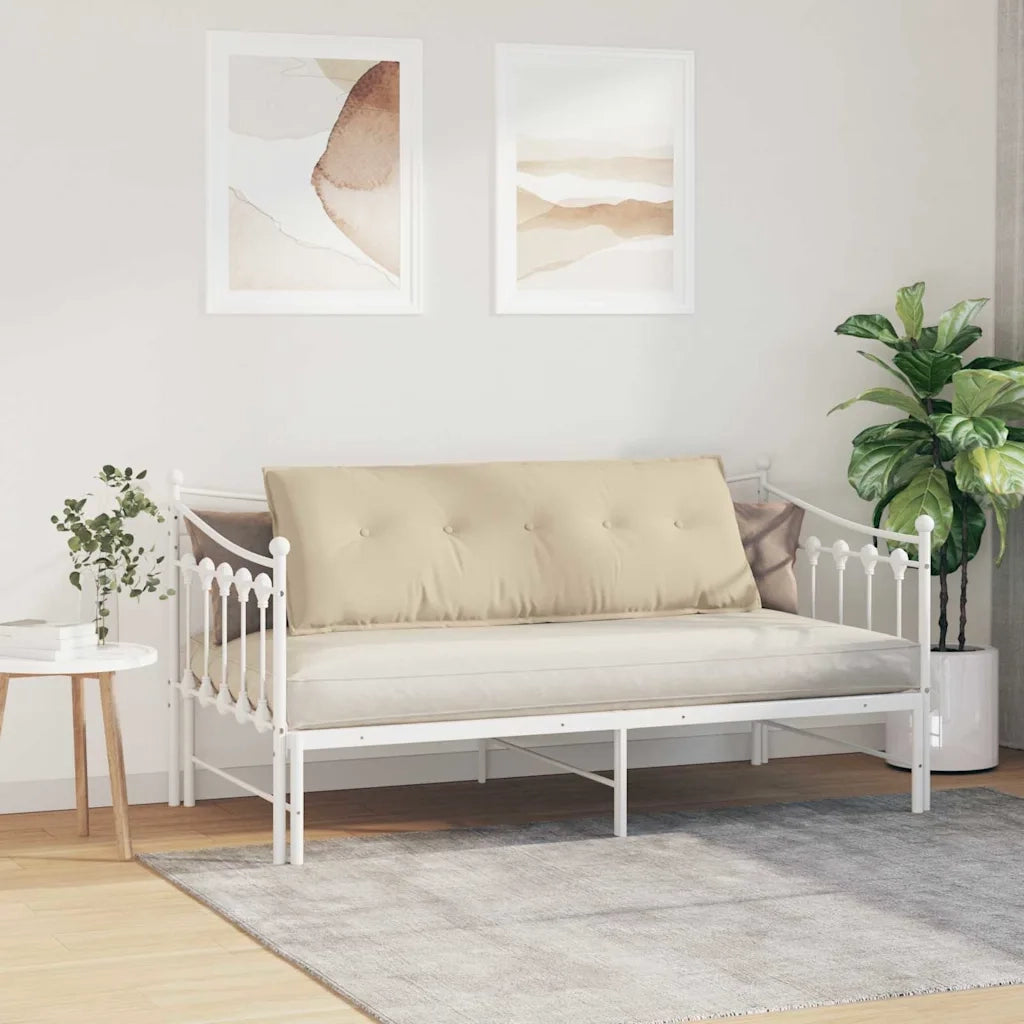 Cuscino per Schiena Crema 140 x 50 cm Tessuto in Microfibra