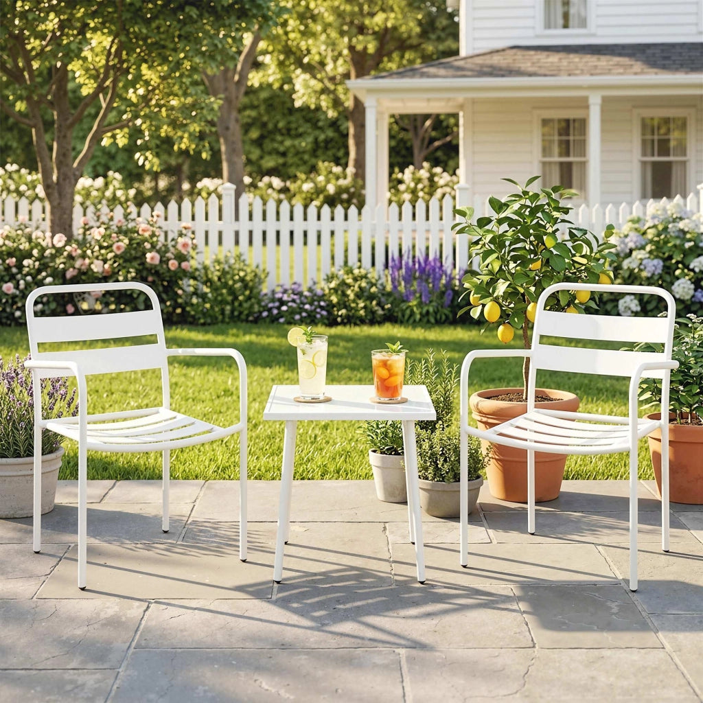 Set Bistrot 3 Pezzi ¨C Zephmum ¨C Grigio, Metallo, Vetro