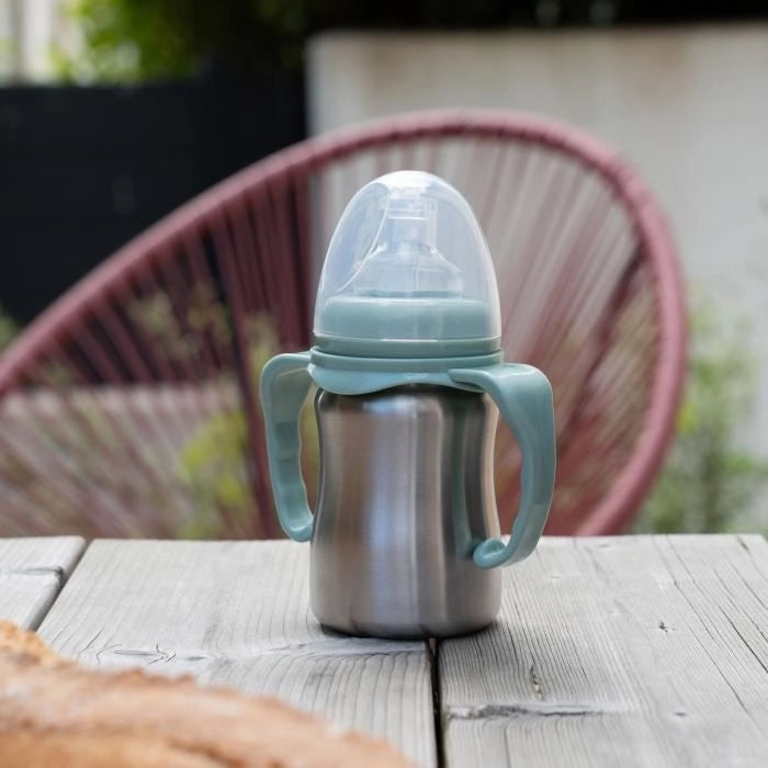 Tazza didattica - THERMOBABY - Acciaio inox - 180 ml - Verde cactus - Ergonomica e antigoccia
