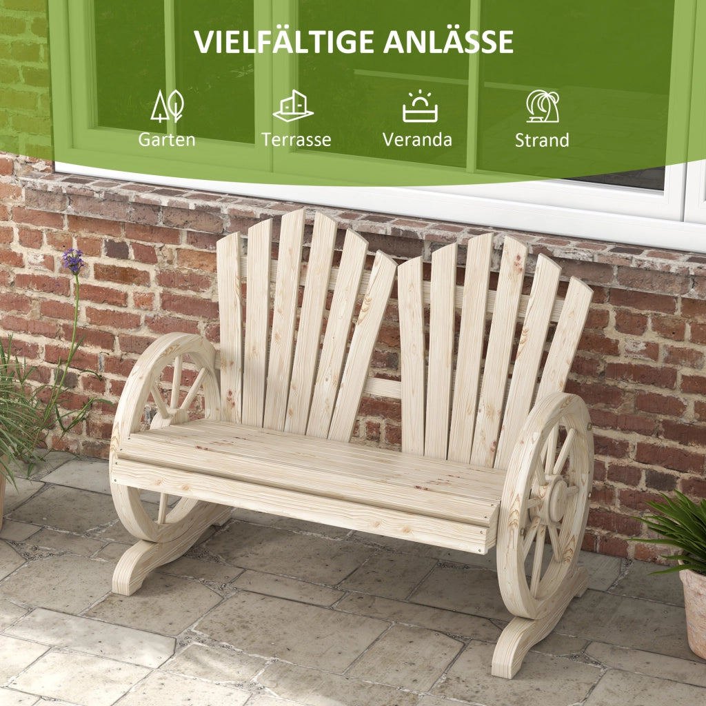 Panchina da Giardino in Legno ¨C Zephmum ¨C Naturale per 2 Persone