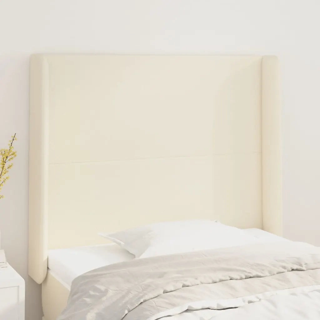 Testiera | Testata ad Orecchio Crema 93x16x118/128 cm in Similpelle