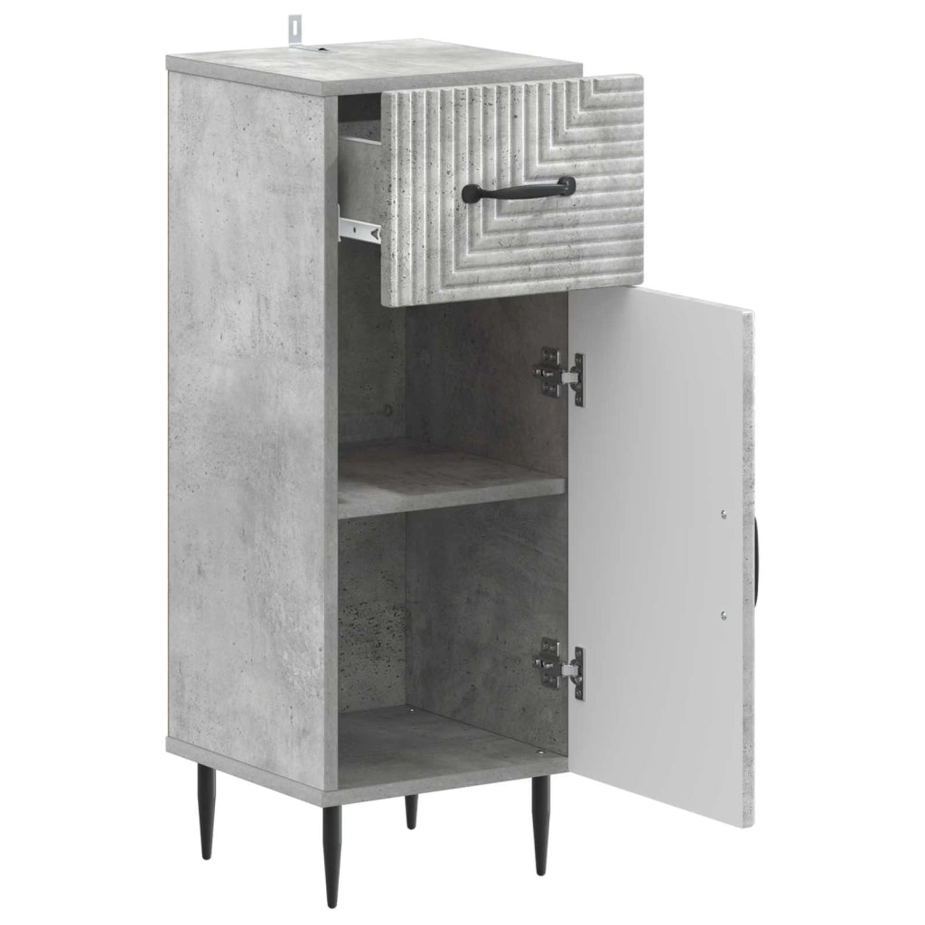 Mobiletto da Bagno HAARLEM Grigio Cemento 30 x 31 x 80 cm 896828