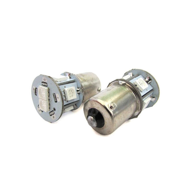 Lampada Led R5W R10W BA15S 12V Arancione Giallo Per Luci Frecce Moto Scooter Piedi Dritti 7 Smd 5050