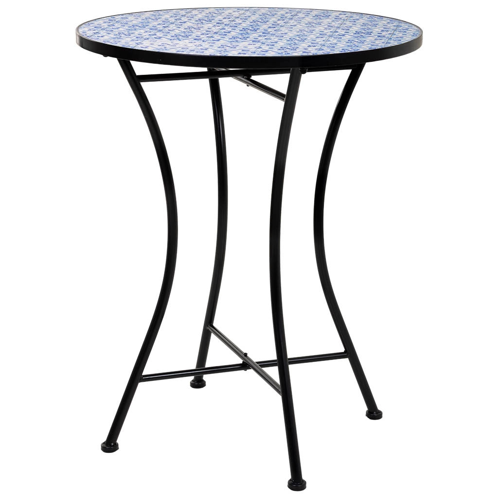 Tavolo + 2 sedie in ferro battuto, D60x75h-sedia(2): D38x46-90h Nero