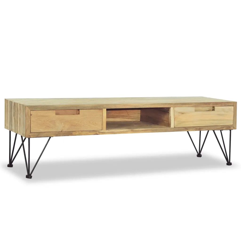 Mobile Porta TV-Mobile per TV-Credenza TV 120x35x35 cm in Legno Massello di Teak