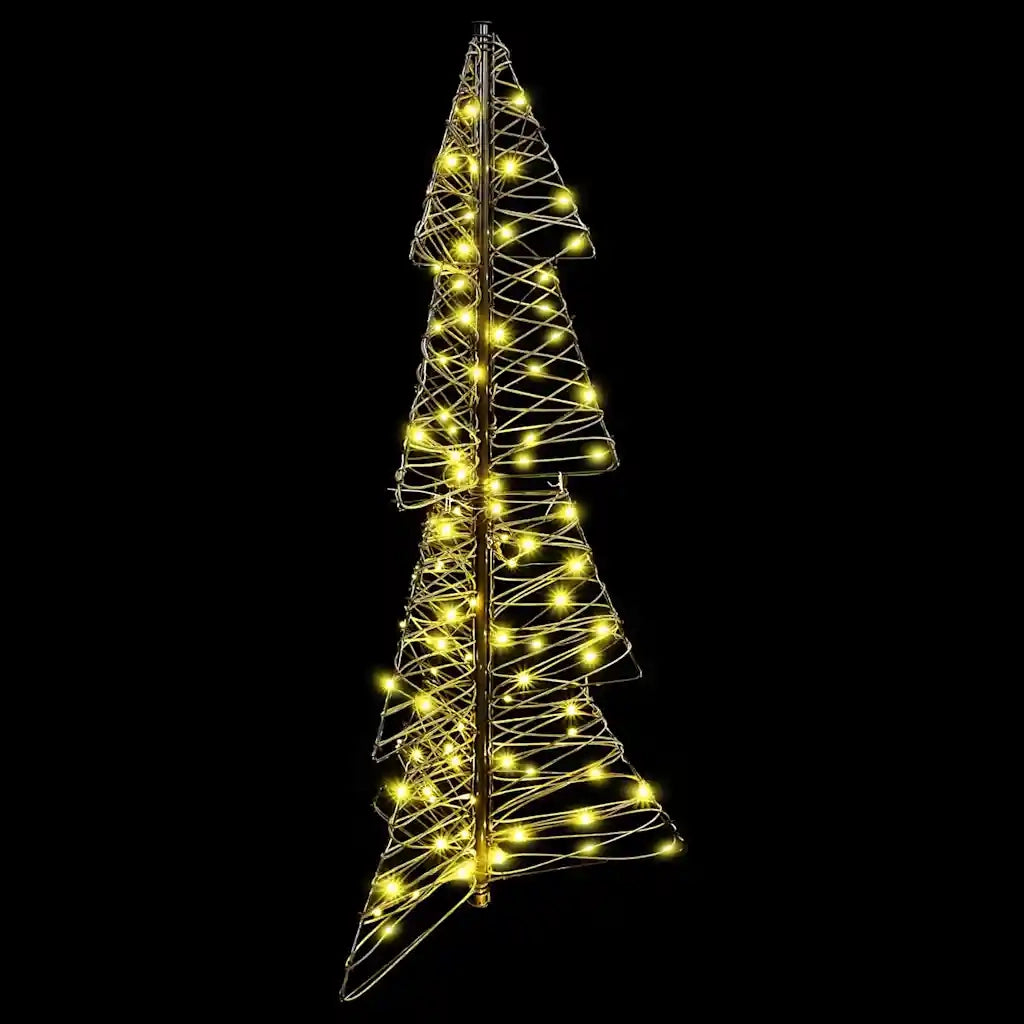 Albero di Natale | Decorazioni natalizie con 100 LED Bianco caldo 120 cm Rattan