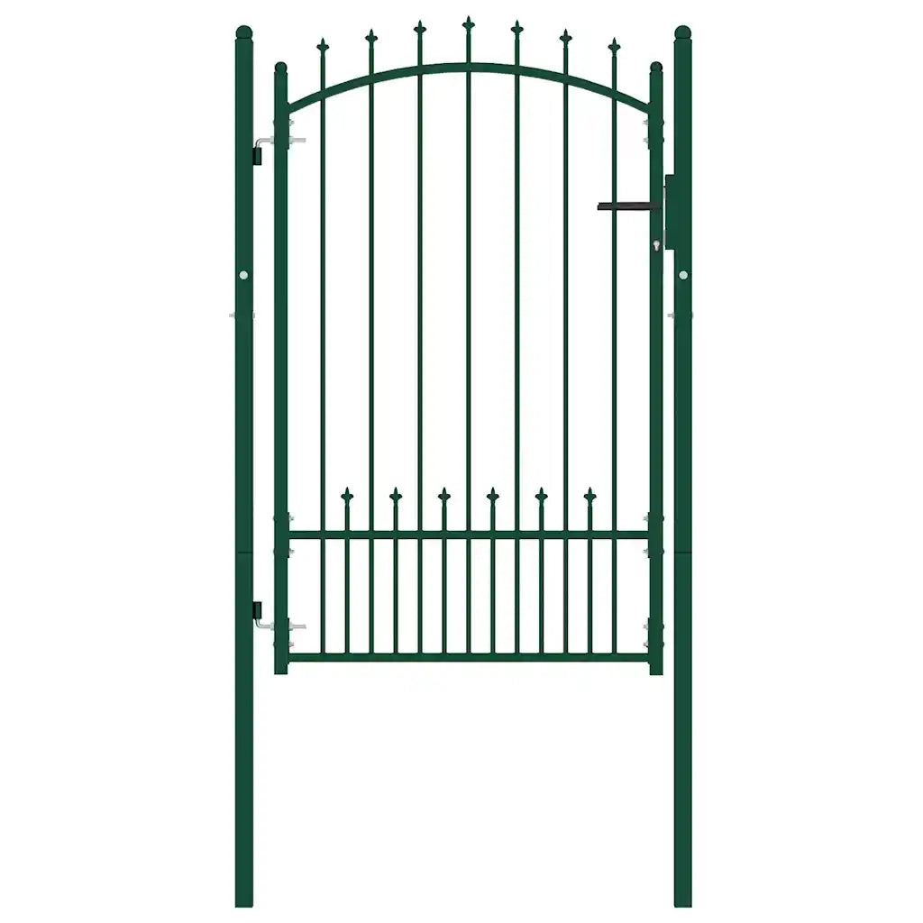 Cancello per recinzione Emmen con punte in acciaio 104x117 cm verde 146395