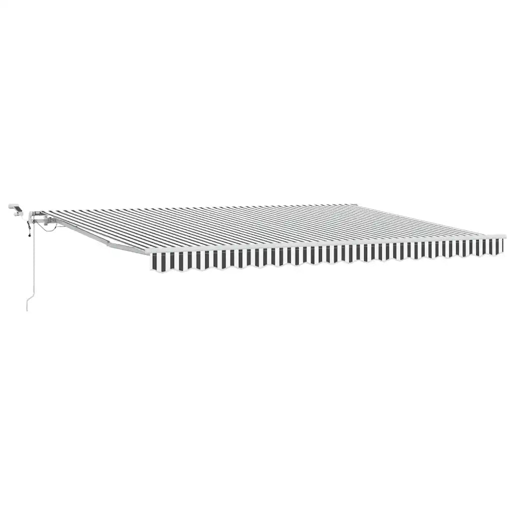 Tenda Retrattile Automatica LED Antracite e Bianco 450x300 cm 3215787