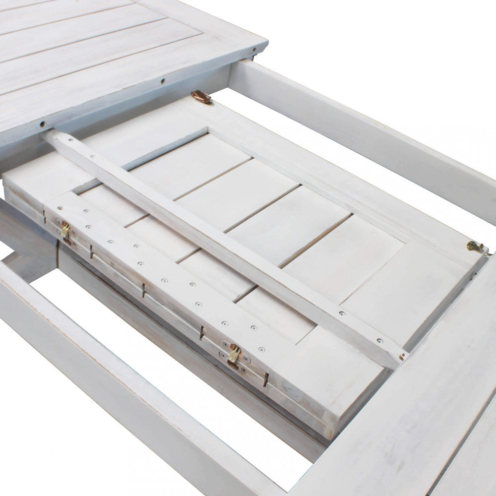 Tavolo Bali 150/200x90x75 h cm in Legno di Acacia Bianco