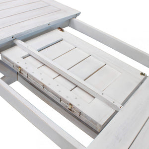 Tavolo Bali 150/200x90x75 h cm in Legno di Acacia Bianco