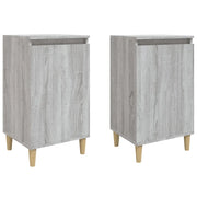 Set di 2 Comodini | Armadio da Notte | Mobiletto da notte Grigio Sonoma 40x35x70 cm in Legno Multistrato