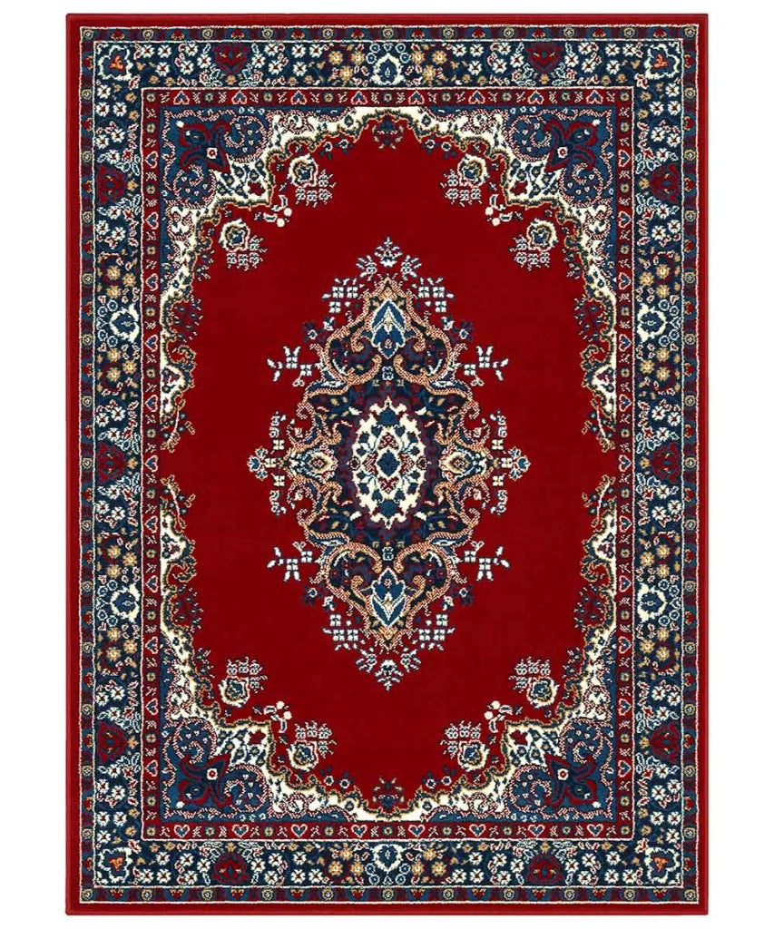 Tappeto P6210 rosso cm.280x365 stile orientale persiano, economico resistente facile da pulire
