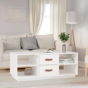 Tavolino da Salotto-Tavolino da soggiorno-Tavolo Bianco 100x50x41 cm Legno Massello di Pino 107655
