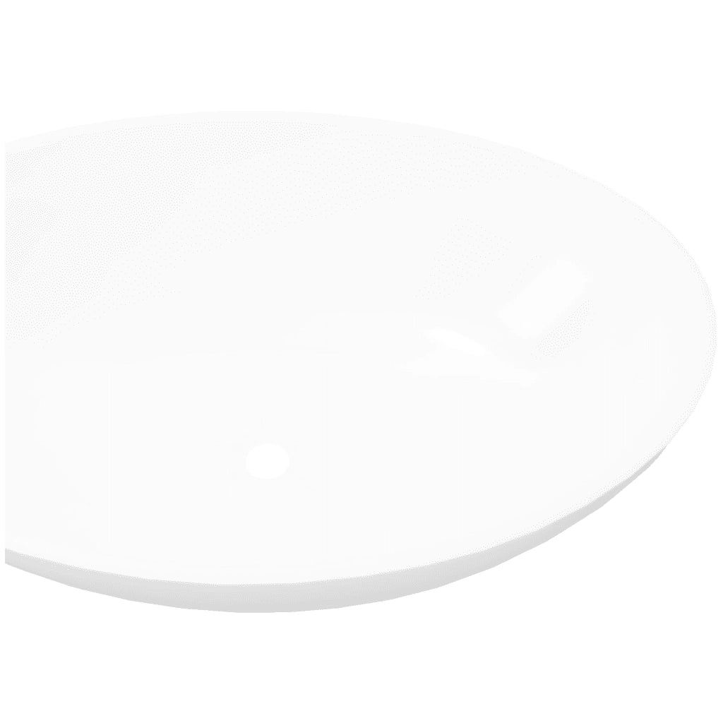 Lavello in Ceramica di Lusso Bianco Ovale 40 x 33 cm 140674