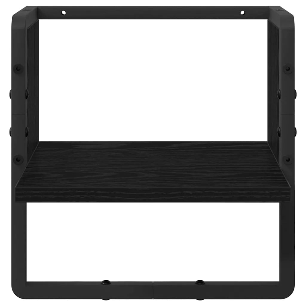 Scaffale da parete con lo scaffale Rovere Nero 30 x 25 x 30 cm 893637