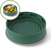 Cestello a Vapore 2 in 1 con Silicone Non Stick - Cestello e Colapasta per Cottura Salute - 24cm di diametro
