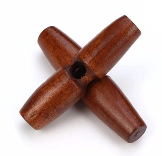 12 pezzi di nodi di cerniera marrone scuro 30 mm 1 foro nodi di cerniera a forma di spillo per cucire, ricamare - nodi di cerniera, nodi di mantella