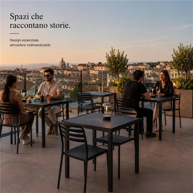 TAVOLO ANNA AUTOLIVELLANTE  E SMONTABILE 70X70 CM COLORE  NERO