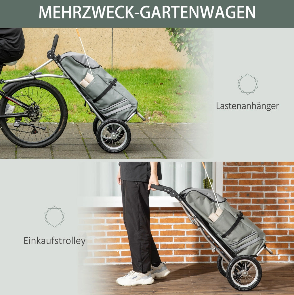 Rimorchio per bicicletta e carrello spesa pieghevole in alluminio