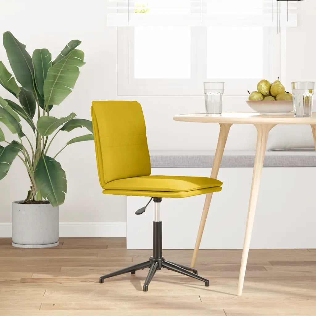 Sedia da Pranzo Giallo in Velluto