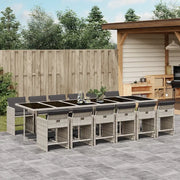 Set da Pranzo da Giardino 13pz con Cuscini Grigio in Polyrattancod mxl 88561