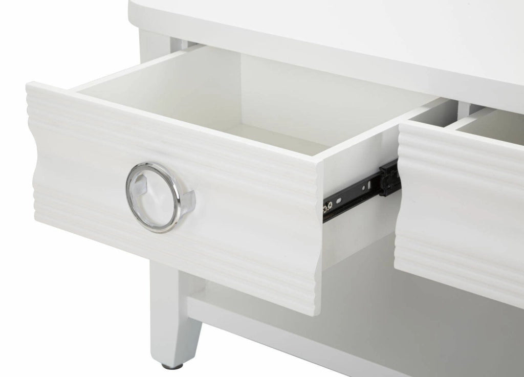 Tavolino da salotto Taylor, Tavolo basso da caffè, Portariviste per divano, Ripiano da soggiorno, 90x60 h47 cm, Bianco
