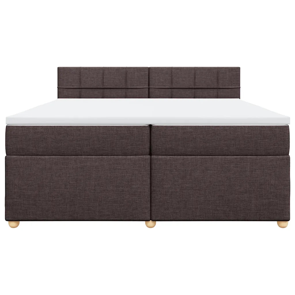 vidaXL Giroletto a Molle con Materasso Marrone Scuro 200x200cm Tessuto