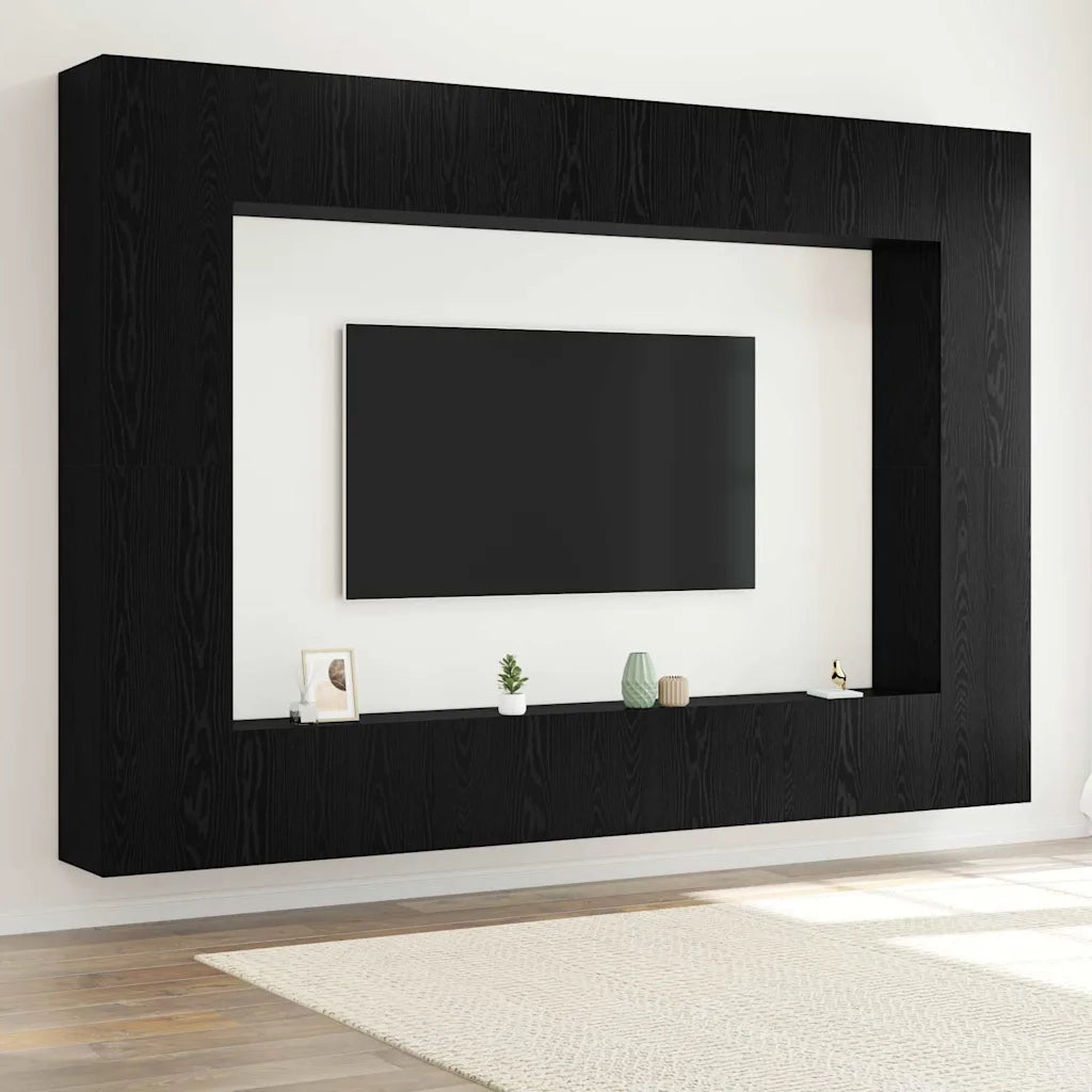 Set mobile TV 8 pcs Rovere Nero 100 x 30 x 30 cm 3332528