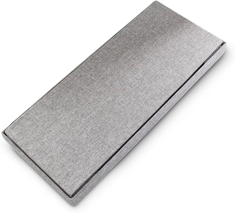 Panca sgabello pouf pieghevole contenitore poggiapiedi 76 cm lino grigio 13_0002337_4