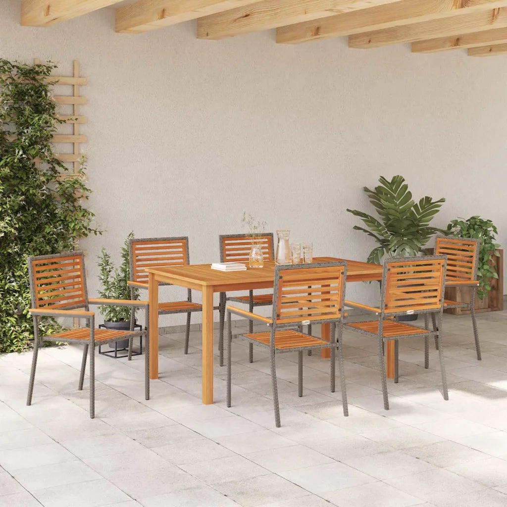 Set da Pranzo per Giardino 7 pcs Grigio 3365521