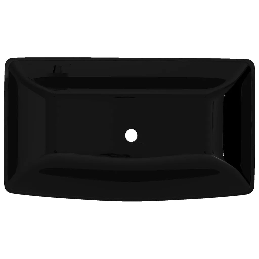 Lavandino da bagno in ceramica nera rettangolare cod mxl 43451