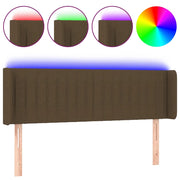 Testiera | Testata a LED Marrone Scuro 147x16x78/88 cm in Tessuto