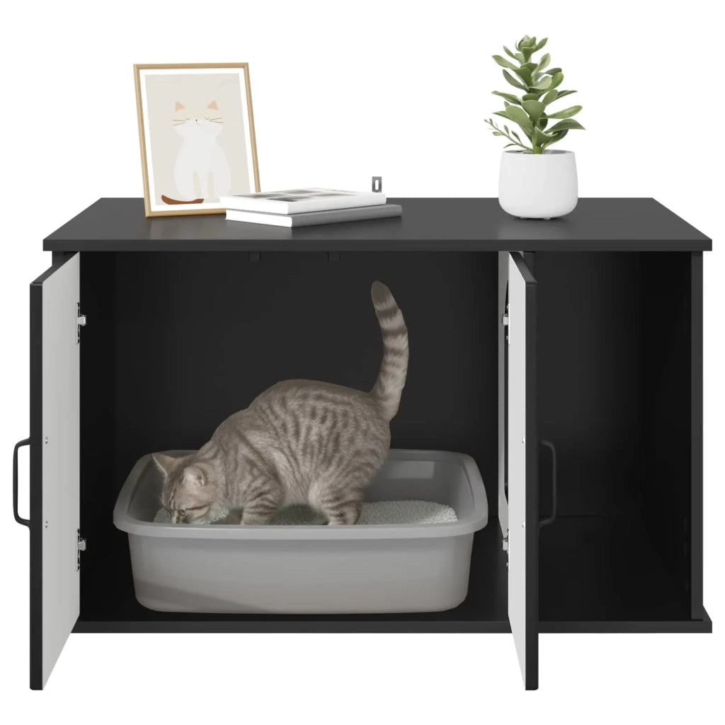 Casa per Gatti Nero 85 x 55 x 50 cm Legno multistrato 8000735