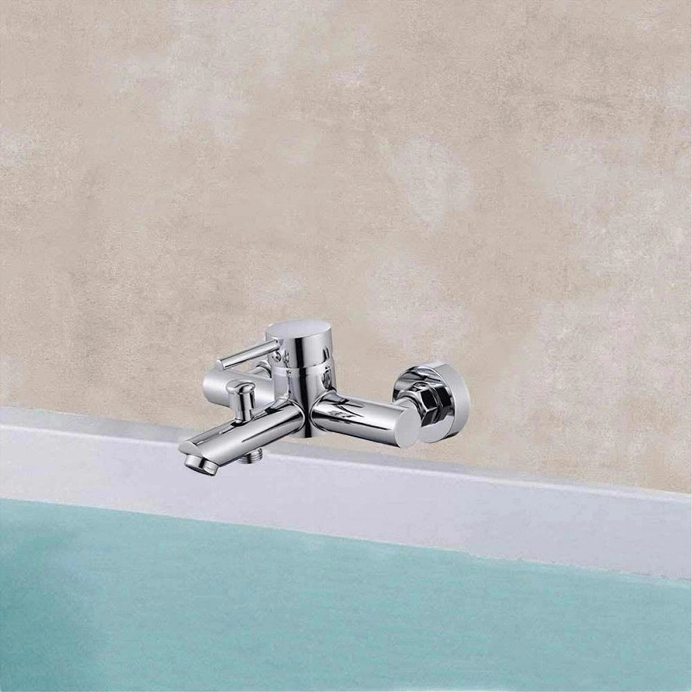 Trade Shop - Rubinetto Bagno Moderno Cromato Lucido Miscelatore Orientabile Per Vasca 87390 -