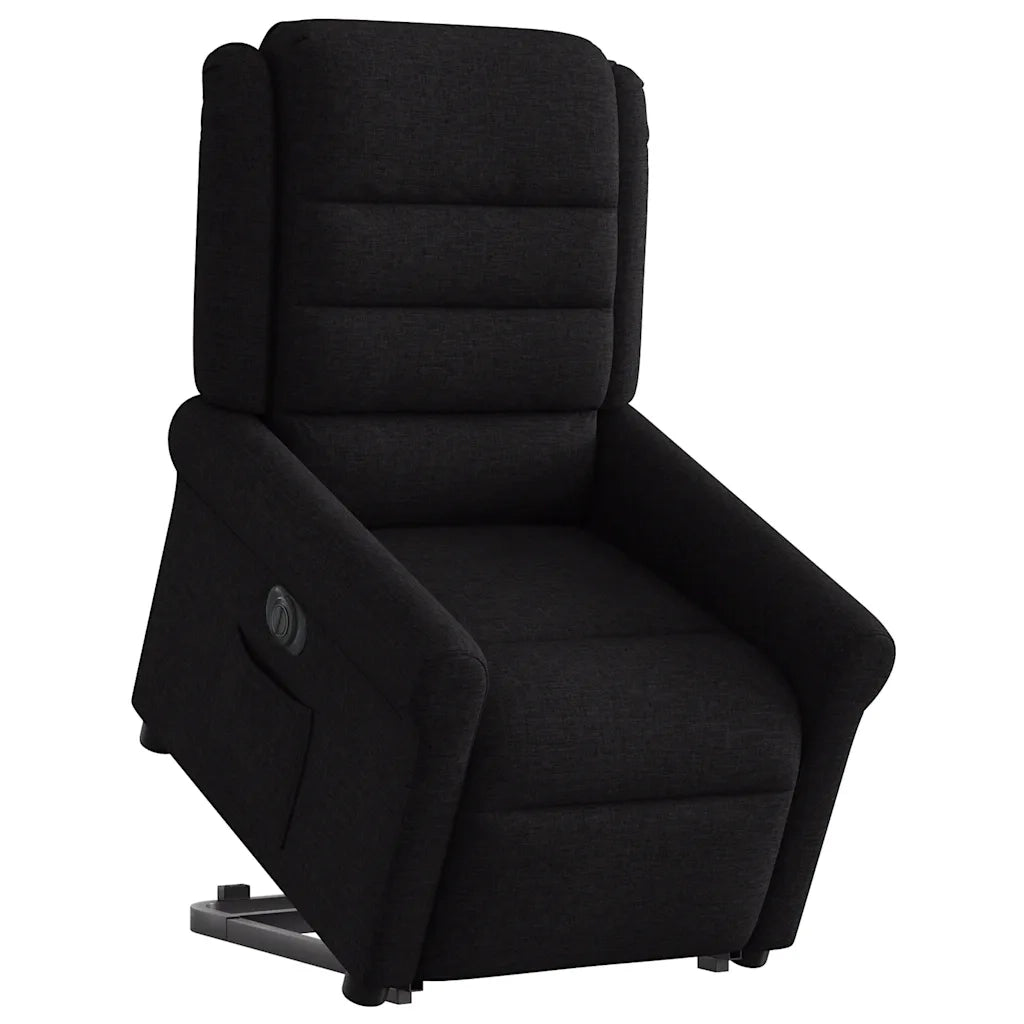 Poltrona Alzapersona Reclinabile Elettrica Nera in Tessuto 3303336