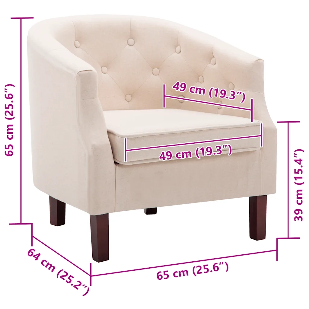 Poltrona Beige in Tessuto cod mxl 9527