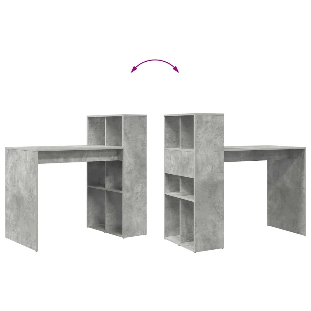 Scrivania | Tavolo da Ufficio Grigio cemento 108 x 55 x 103.5 cm Legno multistrato