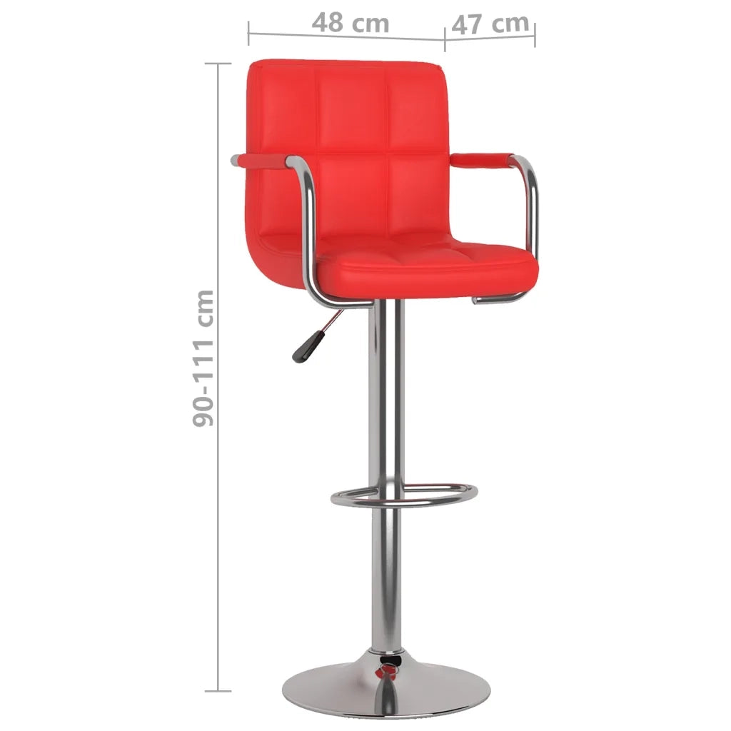 Sgabelli da Bar 2 pz Rossi in Similpelle 334595