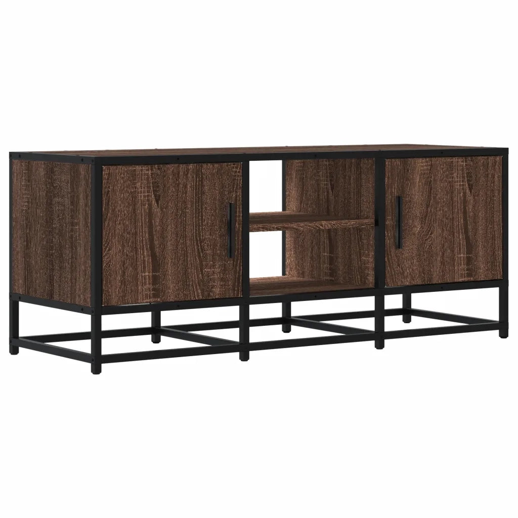 Mobile TV-Credenza per TV-Console TV Rovere Marrone 100x35x41 cm Legno Multistrato Metallo