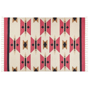 Tappeto Kilim in cotone tessuto a mano reversibile con motivo geometrico e nappe multicolore 200 x 300 cm soggiorno camera da letto