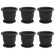 Fioriere | Cassetta per fiori | Vasi per Piante 6 pz Nero ? 22 x 18 cm Plastica