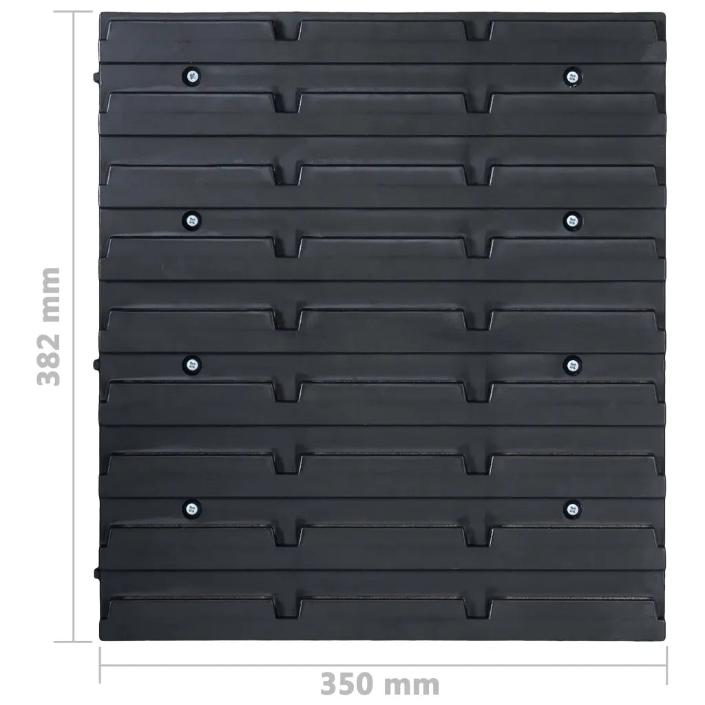 Kit Contenitori 96 pz con Pannelli a Parete Rosso e Nero CFW4522718