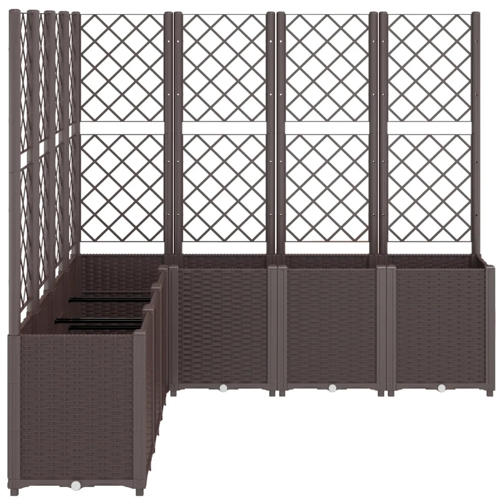 Fioriera da Giardino con Traliccio Marrone 160x160x140 cm in PP 367885