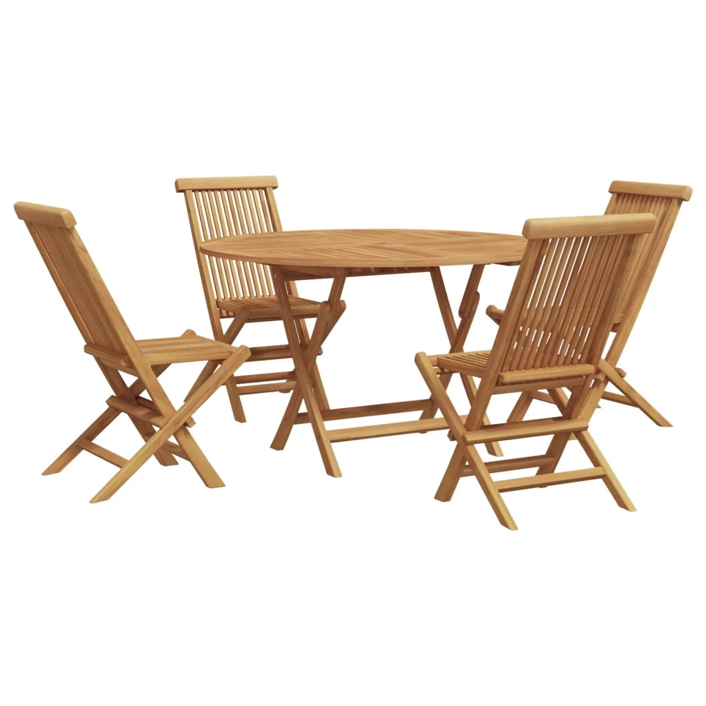 Set da Pranzo per Giardino 5 pcs Marrone Legno di teak solido 3385967