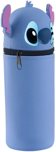 Etui per bambini – Etui in silicone blu con chiusura a raccordo, estensibile e duraturo per penna, carta e altro, grande capacità